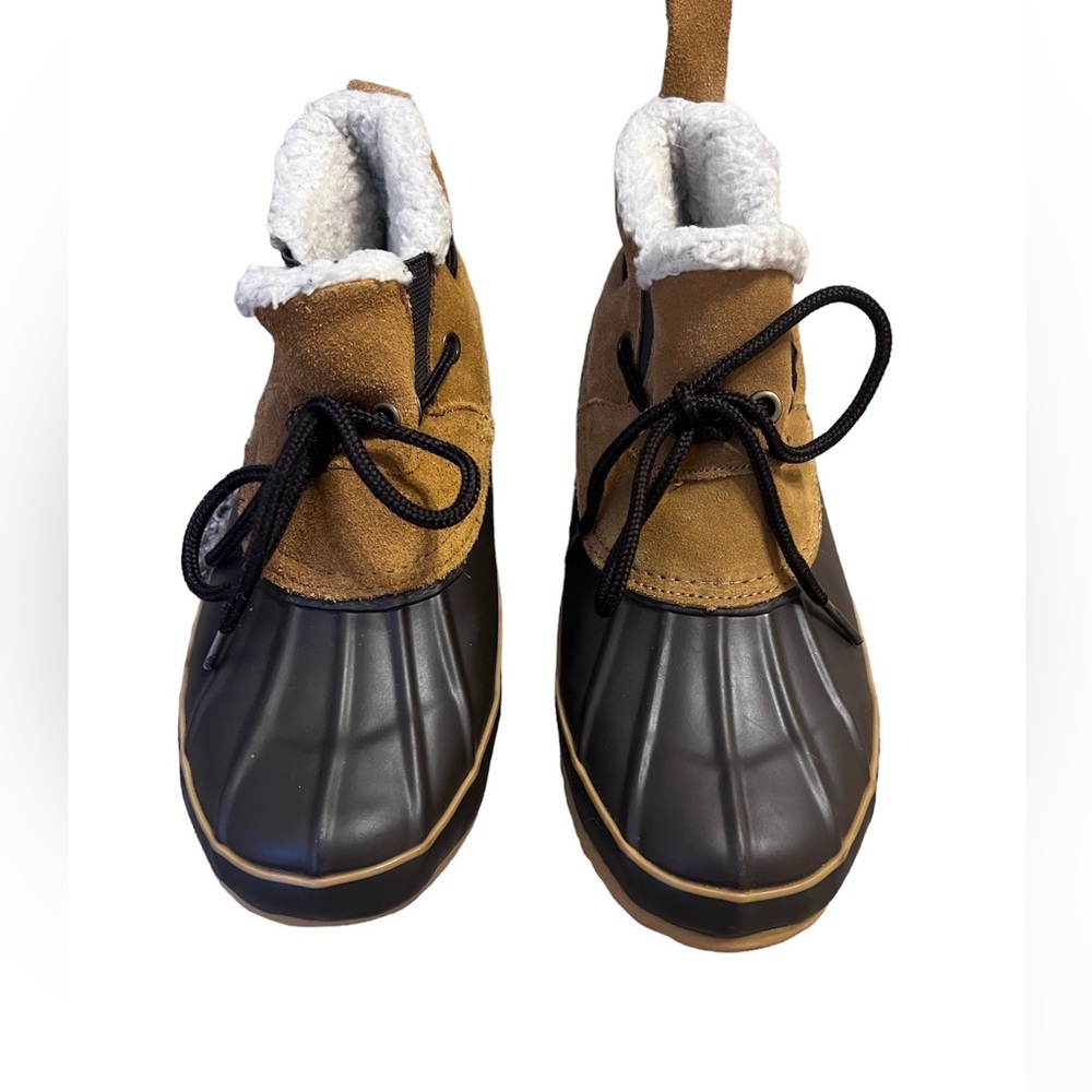 Khombu Suede Leather Short Duck Boots With Faux Fur Lining Size 6 - Picture 3 of 8